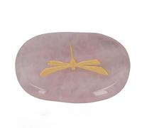 Bonbela Worry Stone Gold Carved Dragonfly, Smooth Surface for Relaxation | Compact Pocket Stone, Sturdy Polished Crystal Texture, Use At Home or Office, Anxiety Relief Accessory