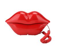 Bonbela WX 3061 Retro Telephone, Multifunctional Lip Shape Desk Phone with Clear Sound Quality, Fashionable Home Decoration for Office, Valentine's Day (Red)