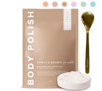 Bonblissity Body Scrub, Body Polisher [Brown Sugar] - Moisturizing and Exfoliating Body Scrub - Handmade, Eco-Friendly, No Dirt with Golden Spoon, Soft and