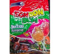 BonBon Bum Bubble Gum Lollipops, Assorted Hard Candy, 24 Pack