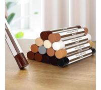 Boncart Wooden Spatula Sticks, 12 Colours, Wood Wax Crayons for Repairing Scratches, Scuffs, Cracks and Nail Holes on Wooden Furniture, Floors, Cabinets, Tables and Doors
