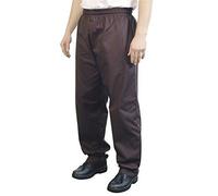 BonChef Chefs Baggy Plain Black Trousers Unisex Baggy Elastic Waist Chef's Trouser (M)
