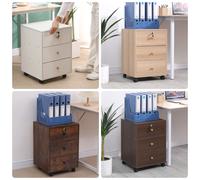 BonChoice 3 Drawers Mobile File Cabinets Pedestal Office Filing Cabinet Lockable with Rolling Casters, Wood Under Desk Storage White