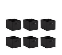 BonChoice Foldable Storage Cubes Boxes Pack of 2 with Handle for Home Organization, Fabric Wardrobe Storage Box Organizer Basket Bins for Clothes Toys Towels, Collapsible&Durable Black