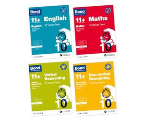 Bond 11+ 10 Minute Tests Bundle for Age 8-9 | For GL Assessment & other 11 plus exams | English, Maths, Verbal Reasoning, and Non-verbal Reasoning