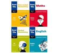 Bond 11+ Maths English Verbal Non-Verbal Reasoning Assessment Practice 5-6 years 4 Books Set (Bond Assessment Papers)