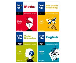 Bond 11+ Maths English Verbal Non-Verbal Reasoning Assessment Practice 6-7 years 4 Books Set (Bond Assessment Papers)