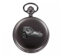 Bond Bug ref33 Pewter Effect Design on a Polished Black case Men's Gift Quartz Pocket Watch fob