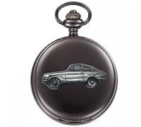 Bond Equipe GT4S ref29 pewter effect car emblem polished black case mens GIFT quartz pocket watch fob made in sheffield