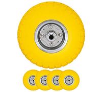 Bond Hardware 10" Yellow Sack Truck Hand Trolley Cart Wheelbarrow Solid Rubber Wheel Tyre Tires (Pack of 4)