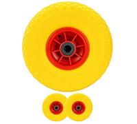 Bond Hardware® 2 x 10" 3.00-4 Yellow Sack Truck Hand Trolley Cart Wheelbarrow Solid Rubber Wheel Tyre Tires 20mm