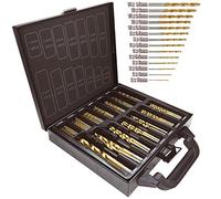 Bond Hardware 99 pc Titanium-Coated HSS Drill Bits with Case, 1.5-10 m, Wood, Metal and Plastic