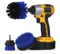 Bond Hardware Set Of 3 Drill Brush Attachment Power Scrubber Cleaning Kit All Purpose for Bathroom Surfaces, Grout, Floor, Tub, Shower, Tile, Corners, Kitchen - Fits Most Drills, Blue