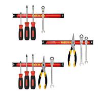 Bond Hardware Set of 3 Magnetic Tool Holder Racks - 12 Inch Heavy Duty Garage Workshop Wall Holder Strip for Tools - Tool Bar with Magnet for Screwdriver, Wrench (12")