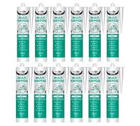 Bond It 12x Multi-Mate High Modulus Silicone Sealant - 285ml White | Mould-Resistant - Waterproof - Interior & Exterior | Multipurpose Silicone Sealant for Home - Kitchens - Bathrooms - & DIY