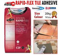 Bond it 20Kg Rapid-Flex Tile Adhesive Rapid Fast Setting Floor Wall Ceramic - White