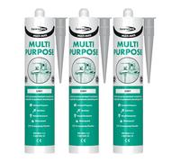 Bond It 3x Multi-Mate High Modulus Silicone Sealant - 285ml Grey | Mould-Resistant - Waterproof - Interior & Exterior | Multipurpose Silicone Sealant for Home - Kitchens - Bathrooms - & DIY