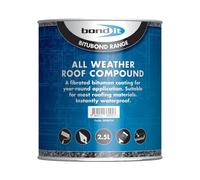 Bond-It All weather roofing compound - 2.5 litre - waterproof coating for common roofing surfaces including mastic asphalt, roofing felt, corrugated iron, fibre cement, slates, lead, copper, tin & zinc - resists extremes of temperature.