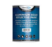 Bond It Aluminium Solar Reflective Paint - Solar Reflective Aluminium Roof Repair Bitumen Based Paint - Silver, 5L