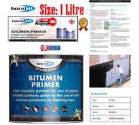 Bond It Bitubond Range Bitumen Roofing & Flashing Primer Solution Black 1L Litre