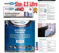 Bond It Bitubond Range Bitumen Roofing Flashing Primer Solution Black 2.5 Litres