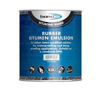 Bond It Bitumen Emulsion Rubber Latex Liquid Dpm Dpc Damp Proof Proofing Paint - Dark Brown, 2.5L