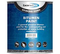 Bond It Bitumen Paint 2.5L - Solvent-Bourne Bituminous Black Waterproof Paint, Weatherproofing Steelwork, Concrete, Asphalt and Portable Water Tanks