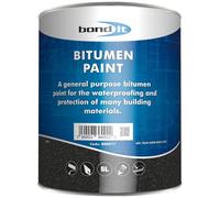 Bond It Bitumen Paint 5L - Solvent-Bourne Bituminous Black Waterproof Paint, Weatherproofing Steelwork, Concrete, Asphalt and Portable Water Tanks
