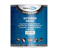 Bond It Bitumen Paint - Black, 2.5L | General Purpose Waterproof Bituminous Paint | Coating for Metal - Concrete - Wood & Roofing | Weatherproof & Anti-Corrosive Sealant for Outdoor Surfaces