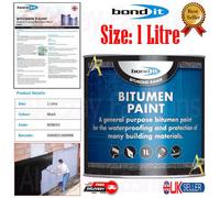 Bond It Black Bitumen Paint Weatherproof Roof Protection Sealant Metal Rail - 1