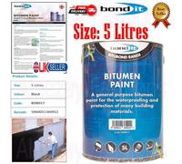 Bond It Black Bitumen Paint Weatherproof Roof Protection Sealant Metal Rail 5Kg