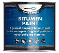 Bond it Bond-It Bitumen Paint Solvent-Borne Bituminous Black Paint Waterproofing 1L