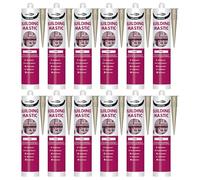 Bond It BUILD-MATE Building Mastic Silicone Sealant - 12x Stone, 310ml | Oil-Based Silicone Gunnable Pointing & Sealing Mastic for Exterior | Weatherproof Sealant Adhesion to Building Materials