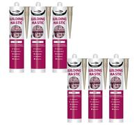 Bond It Build-Mate Building Mastic Silicone Sealant - 6X Stone, 310Ml - Oil-Based Silicone Gunnable Pointing & Sealing Mastic