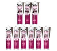 Bond It BUILD-MATE Building Mastic Silicone Sealant - 9x Brown, 310ml | Oil-Based Silicone Gunnable Pointing & Sealing Mastic for Exterior | Weatherproof Sealant Adhesion to Building Materials
