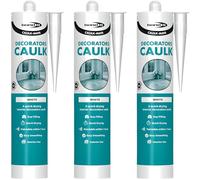 Bond It Caulk-Mate One Hour White Acrylic Decorators 3 Pack (285ml Each) - Quick Dry Flexible Paintable Caulk for Interior Cracks, Skirting Boards & Plasterboard Filling