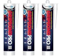 Bond It Crystal Clear Gripbond Pro Superior Bond Hybrid Polymar Sealant and Adhesive Pack of 3 (285 ml Each) - Multi-Surface Interior and Exterior Silicone Sealant Use - No Isocyanates, High-Strength