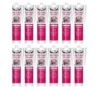 Bond It DEC-MATE Flexible Decorators Caulk - 12x White, 285ml EU3 | Quick-Drying Interior Gap Filler for Cracks & Joints - Over-Paintable Within 1 Hour | Easy Smoothing Flexible Filler Sealant