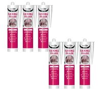 Bond It DEC-MATE Flexible Decorators Caulk - 6x White, 285ml EU3 | Quick-Drying Interior Gap Filler for Cracks & Joints - Over-Paintable Within 1 Hour | Easy Smoothing Flexible Filler Sealant