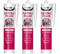 Bond It DEC-MATE Flexible Filler White 285ml x 3 pack- Flexible Decorators Caulk for Interior Use, Paintable Gap Filler for Skirting Boards, Wall Cracks, Ceiling Cracks & Joints, Quick Drying Decorato