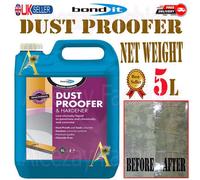 Bond It Dustproofer And Hardener 5L Clear Seals Concrete Chloride Free 5 Litres