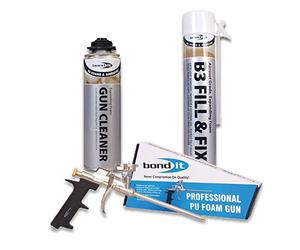 Bond It Expanding Foam Kit 6 x 750ml Foam Cans 1 x Professional Gun 1 x 500ml Gun Cleaner