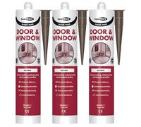 Bond It FRAME-MATE Acrylic Door & Window Sealant - 3x Brown, 285ml EU3 Cartridge | Flexible & Water-Resistant Joint Filler - Over-Paintable Sealant | Ideal for Wood - Brick - & Concrete