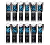 Bond It Gp200 General-Purpose Silicone Sealant - 12X Brown, 275Ml - Premium Silicone Fast-Setting - Mould-Resistant - Flexible