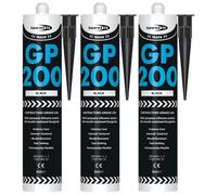 Bond It Gp200 General-Purpose Silicone Sealant - 3X Black, 275Ml - Premium Silicone Fast-Setting - Mould-Resistant - Flexible