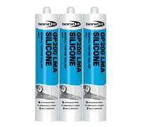 Bond It Gp200 General-Purpose Silicone Sealant - 3X Grey, 275Ml - Fast-Setting, Mould-Resistant & Flexible Silicone Sealant