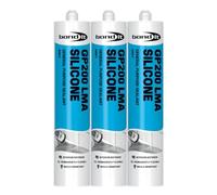 Bond It GP200 General-Purpose Silicone Sealant - 3x Grey, 275ml | Premium Silicone Fast-Setting - Mould-Resistant - Flexible | Sealant for Home - Kitchens - Bathrooms - Showers - & DIY Projects