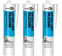 Bond It GP200 LM General Purpose Silicone Sealant White 280ml (Pack 3) | High Modulus Acetoxy Cure Silicone | Interior & Exterior Waterproof Sealant | Permanently Flexible & Mould Resistant