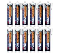 Bond It GRIPBOND PRO MAX Ultimate Grab Hybrid Adhesive - 12x White, 285ml | Superior Grab - Weatherproof - Solvent-Free | Ideal High Strength Adhesive Silicone for Metal - Wood - Glass - Concrete