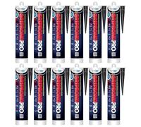 Bond It Gripbond Pro Super Strong Advanced Hybrid Adhesive & Sealant - 12x Black, 300ml | Odourless - High-Modulus - Non-Shrinking - Rapid Curing | Over-Paintable - Moist Surface Adhesion Sealant